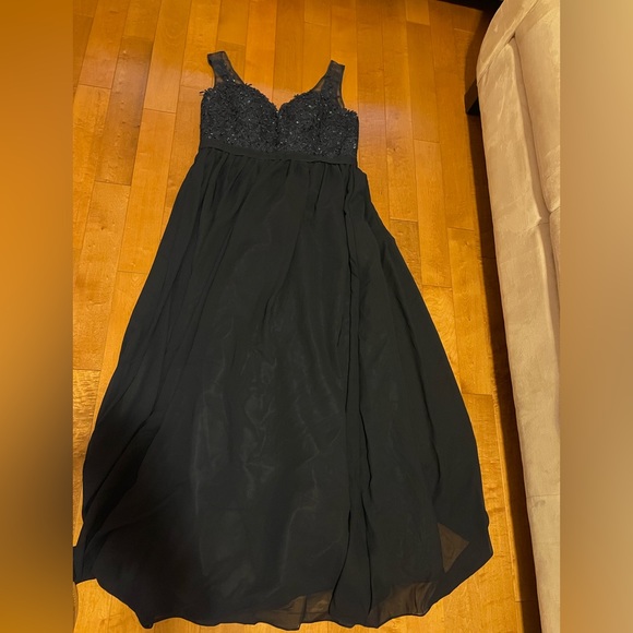 Navy beaded corset back dress - Picture 1 of 6